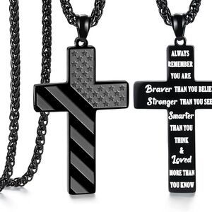 Black Cross Pendant Necklace